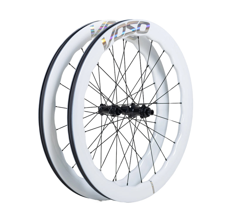 Load image into Gallery viewer, SCOM VOSO Lite Undulating Carbon Wheels Pearl White