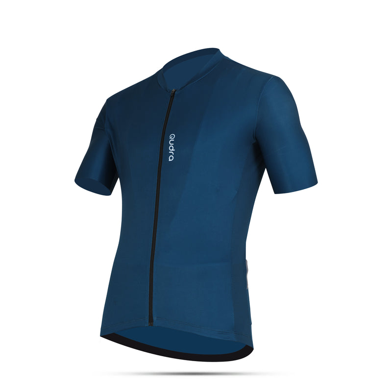 Load image into Gallery viewer, Qudra Cycling Jersey and Bib Tights Top with Short Pants Navy Blue 064