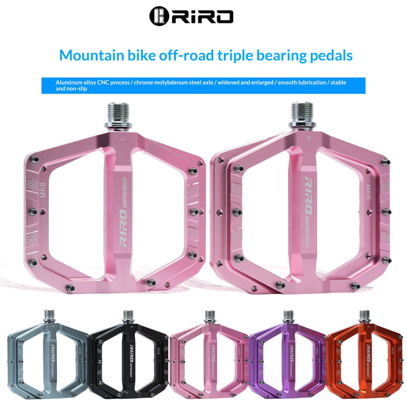 Load image into Gallery viewer, RIRO MK6 CNC Aluminum Flat Pedals | Mountain Bike / Folding Bike / Urban Commuter Pedals K60