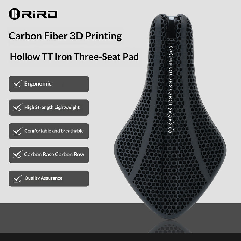 Load image into Gallery viewer, RIRO 3D Printed Carbon Fiber Triathlon TT Bicycle Saddle - Lightweight Hollow Matrix Pro Racing Seat