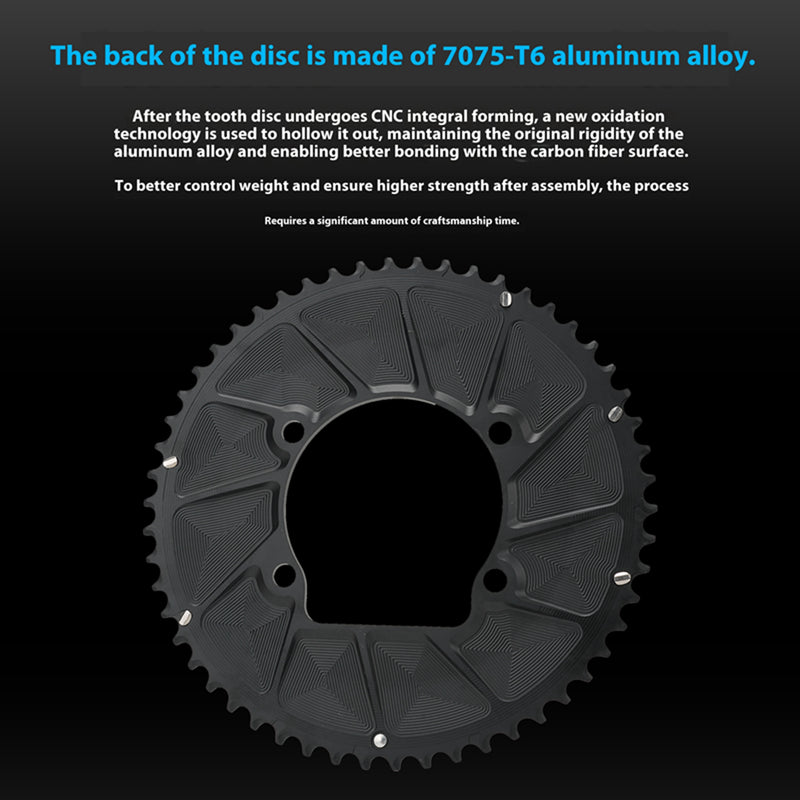 Load image into Gallery viewer, Riro RCB 110BCD CNC Aluminum Chainring with Carbon Fiber Reinforced Surface Single and Double Chainrings