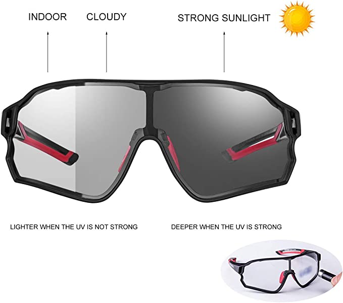 Load image into Gallery viewer, ROCKBROS Photochromic Sunglasses Sports Bike Glasses 1013