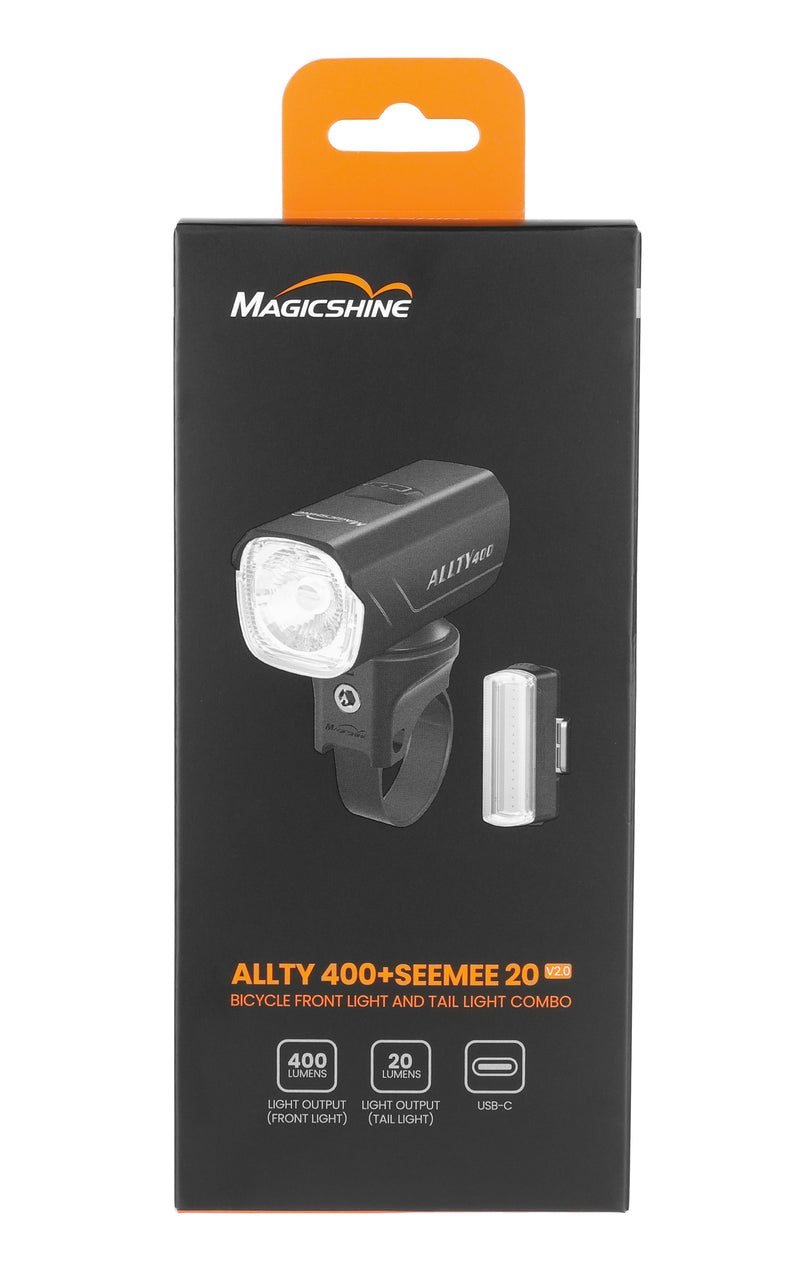 Load image into Gallery viewer, MagicShine Allty 400 Bicycle Front Light + Seemee 20 Tail Light Combo