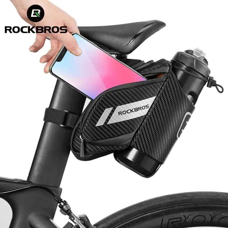 Load image into Gallery viewer, ROCKBROS Bike Saddle Bag with Water Bottle Holder C32BK