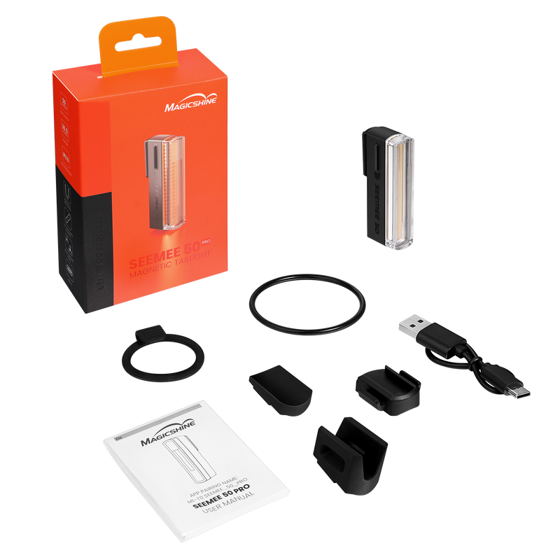 Load image into Gallery viewer, Magicshine SEEMEE 50 PRO FTR Magnetic Bike Taillight, 50 Lumens Smart Sync Rear Light, USB‑C Rechargeable