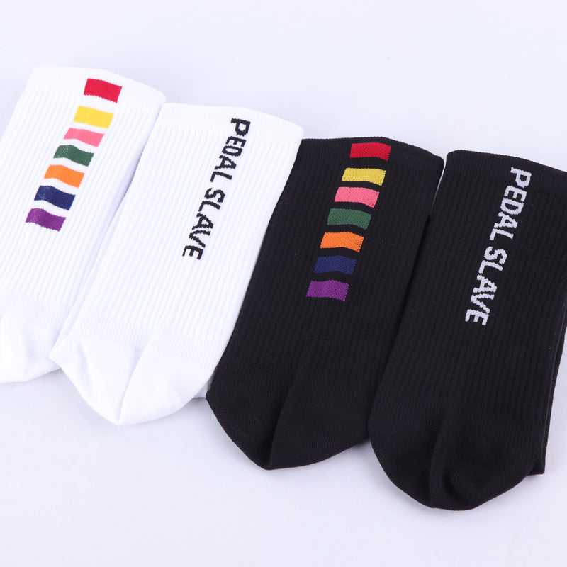 Load image into Gallery viewer, Pedal Slave Cycling Socks Bicyle Sock White/Black MP033