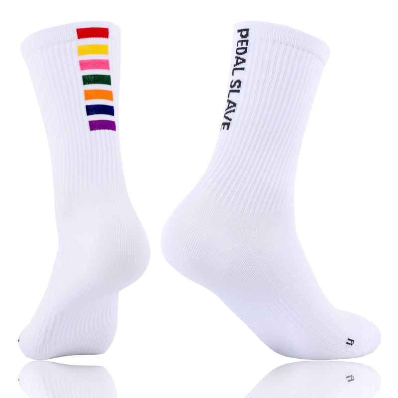 Load image into Gallery viewer, Pedal Slave Cycling Socks Bicyle Sock White/Black MP033