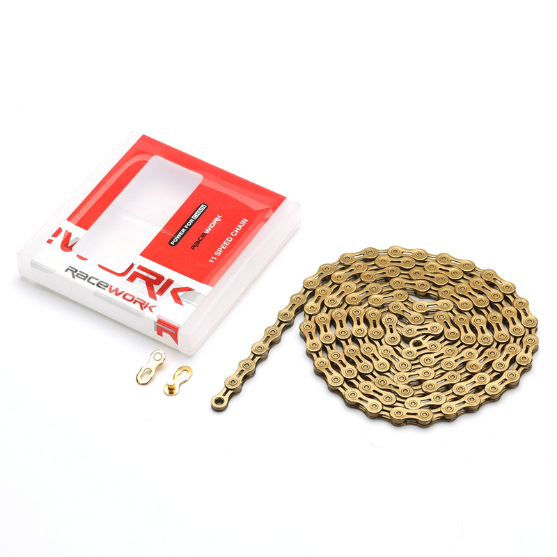 Load image into Gallery viewer, Racework Bicycle Hollow Chain 11 Speed Golden Color