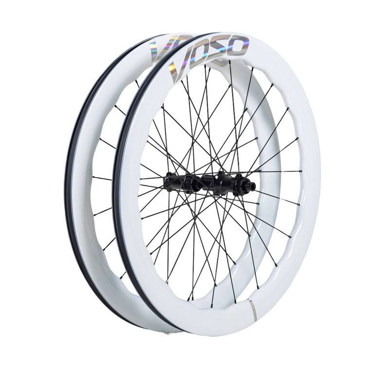 Load image into Gallery viewer, SCOM VOSO Lite Undulating Carbon Wheels Pearl White
