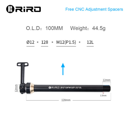 Riro Universal Bicycle Thru-Axle Diameter 12 mm thread distance M1.5