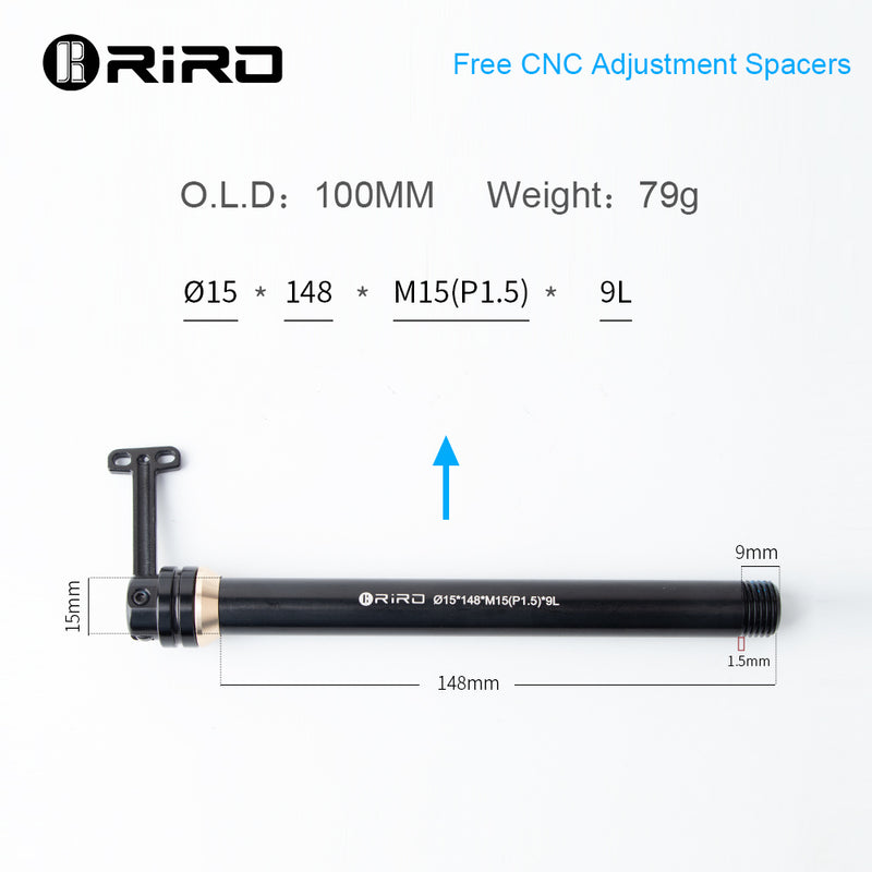 Load image into Gallery viewer, Riro Universal Bicycle Thru-Axle Diameter 12 mm thread distance M1.5
