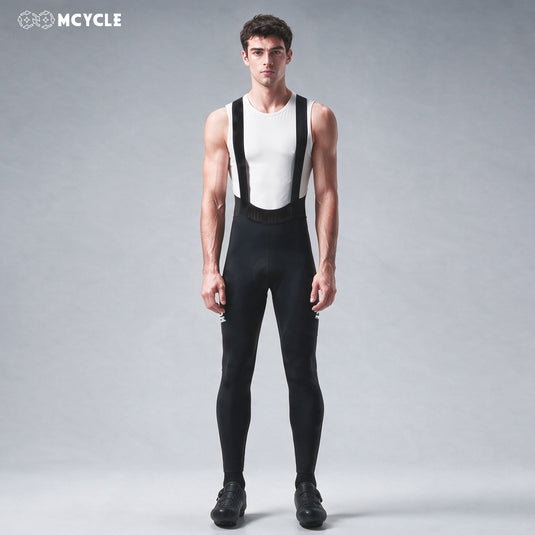 MCYCLE Men's Long Cycling Bib Tights with Side Pockets MK113