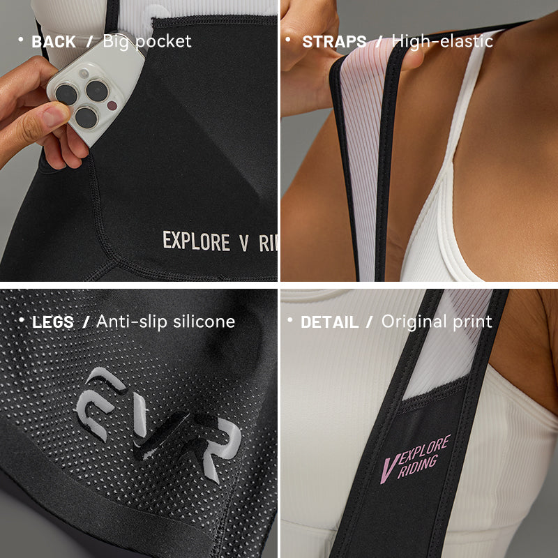 Load image into Gallery viewer, EVR Women’s Pro Cycling Bib Shorts – KX-2428 (Powered by Elastic Interface®)
