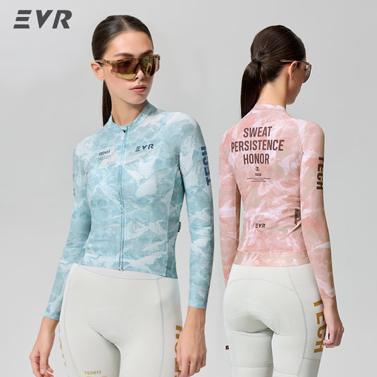 EVR TECH Women's Long‑Sleeve Cycling Jersey Lycra Quick‑Dry UPF50+ Road Bike Top 2620