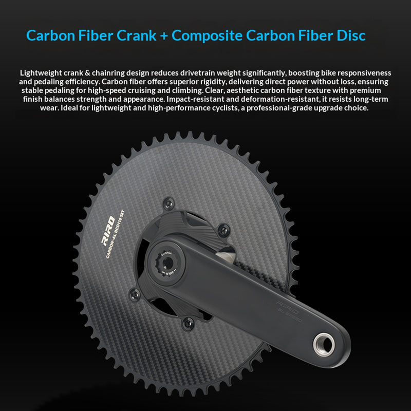 Load image into Gallery viewer, RIRO SL06 Carbon Fiber Crankset with TC4 Titanium 24mm Spindle 346g Compatible with all Shimano bottom bracket
