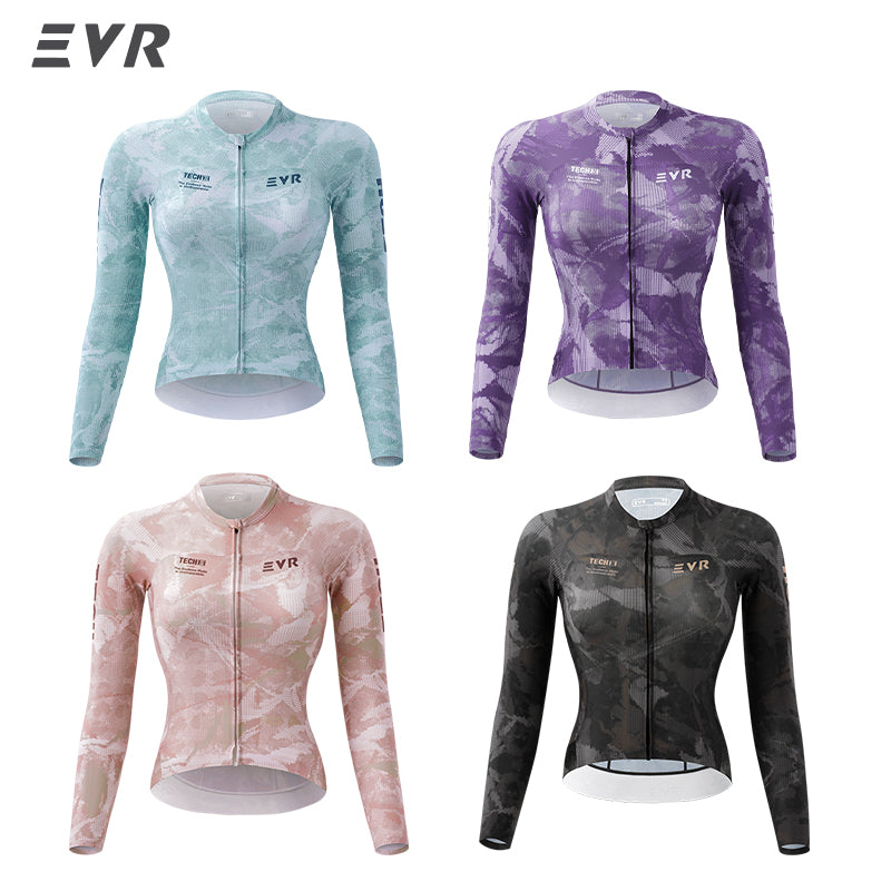 Load image into Gallery viewer, EVR TECH Women's Long‑Sleeve Cycling Jersey Lycra Quick‑Dry UPF50+ Road Bike Top 2620
