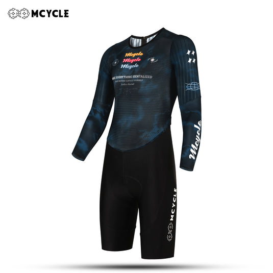 MCYCLE Unisex Time‑Trial TT Skinsuit | Aero One‑Piece Race Cycling Suit with Italy Elastic Interfac Pad MY414