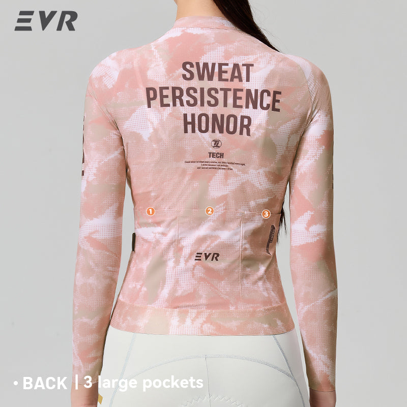 Load image into Gallery viewer, EVR TECH Women's Long‑Sleeve Cycling Jersey Lycra Quick‑Dry UPF50+ Road Bike Top 2620
