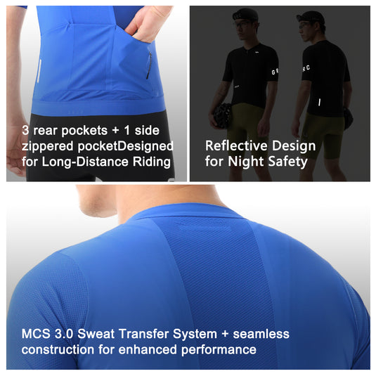 GRC Men's NEW TECH Short Sleeve Race Fit Cycling Jersey 1529
