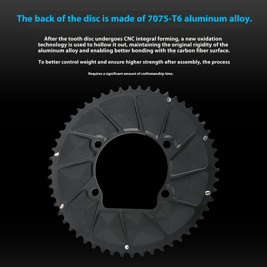 Riro RCB 110BCD CNC Aluminum Chainring with Carbon Fiber Reinforced Surface Single and Double Chainrings