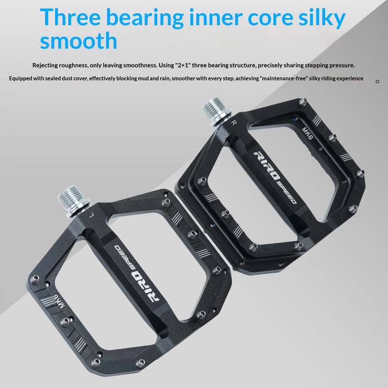 Load image into Gallery viewer, RIRO MK6 CNC Aluminum Flat Pedals | Mountain Bike / Folding Bike / Urban Commuter Pedals K60
