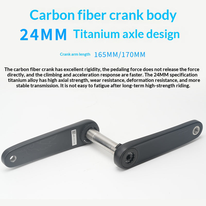 Load image into Gallery viewer, RIRO SL06 Carbon Fiber Crankset with TC4 Titanium 24mm Spindle 346g Compatible with all Shimano bottom bracket
