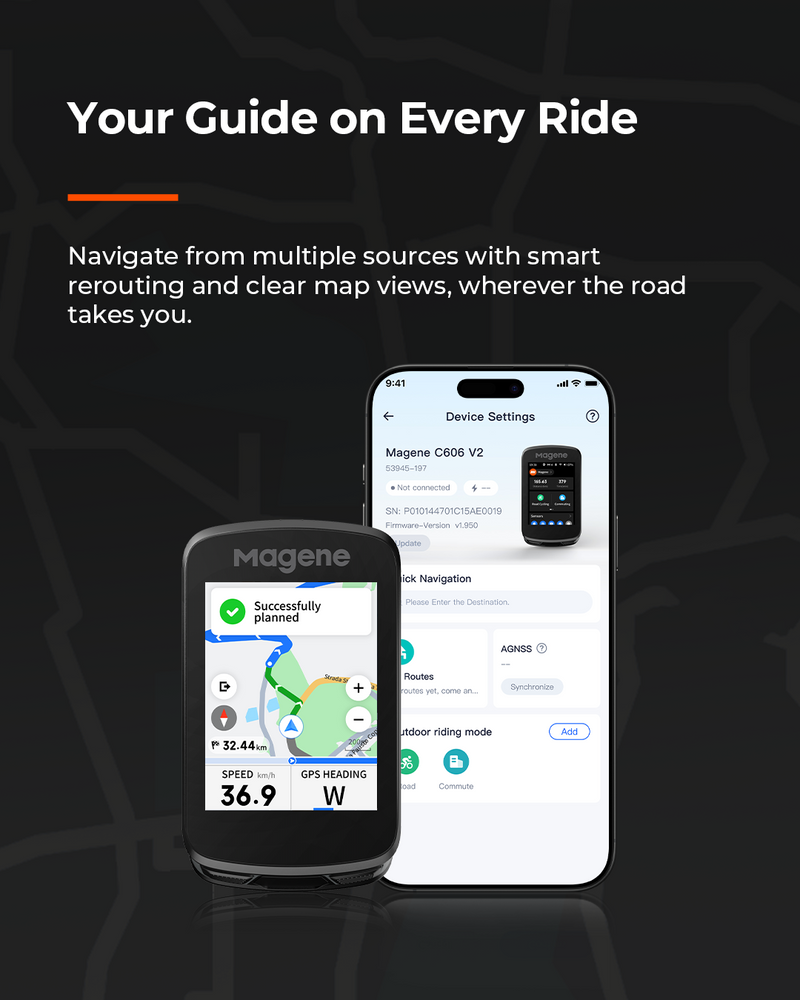 Load image into Gallery viewer, Magene C606 V2 Smart GPS Cycling Computer
