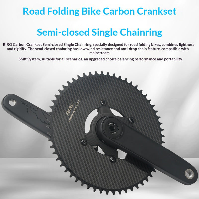 Load image into Gallery viewer, RIRO SL06 Carbon Fiber Crankset with TC4 Titanium 24mm Spindle 346g Compatible with all Shimano bottom bracket
