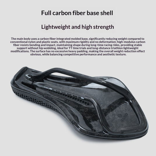 RIRO 3D Printed Carbon Fiber Triathlon TT Bicycle Saddle - Lightweight Hollow Matrix Pro Racing Seat