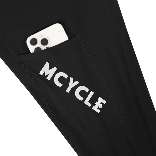 MCYCLE Men's Long Cycling Bib Tights with Side Pockets MK113