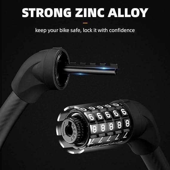 Load image into Gallery viewer, ROCKBROS Bike Lock 5 Digit Cable Bicycle Lock Bike 55cm RKS570
