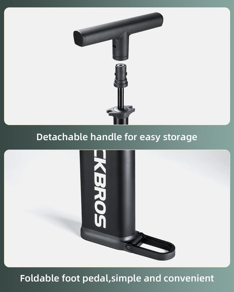 Load image into Gallery viewer, ROCKBROS Bike Pump with Gauge 160psi Bike Floor Pump with Both Presta and Schrader Valves ‎42310007001
