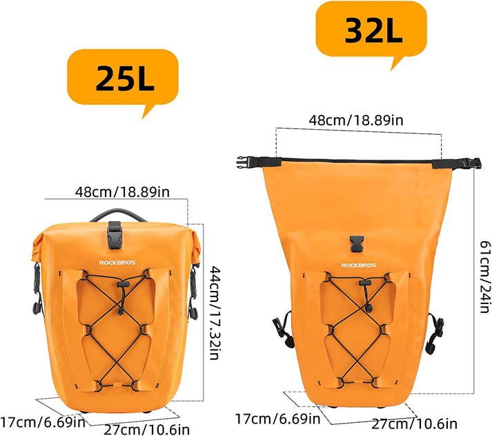 Load image into Gallery viewer, ROCKBROS Bike Pannier 27L Bicycle Rear Seat Carrier Waterproof Bag AS002
