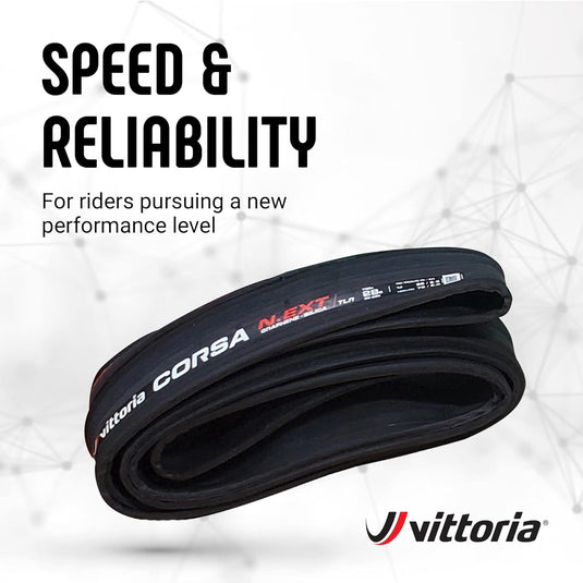 Vittoria 2x Corsa N.Ext Tubeless Ready 700C x 28 Road Tyre with 80ml Sealant Bundle