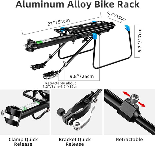 Rockbros Rear Bicycle Rack  Universal Adjustable Bike Carrier HJ10011