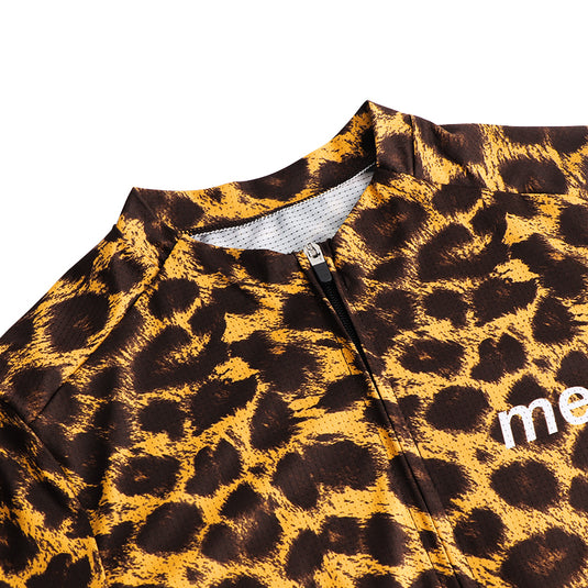 Mcycle Woman Leopard Print Long Sleeve Cycling Jersey MY262W