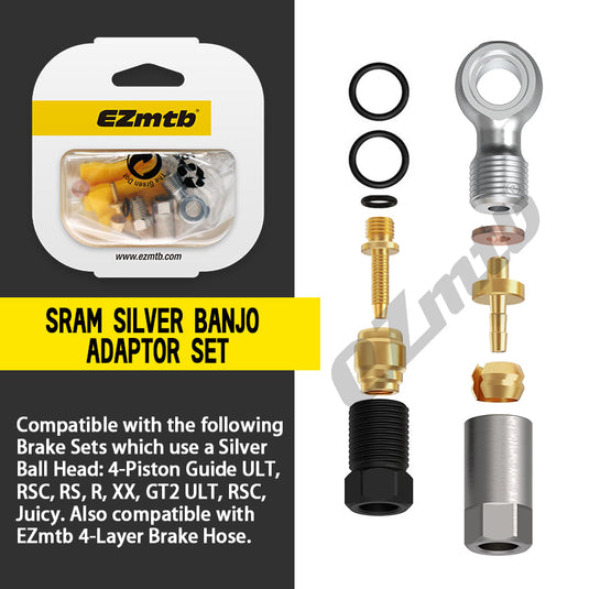 EZmtb SRAM Silver Banjo Fitting Kit BA1007