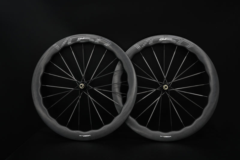 Load image into Gallery viewer, SCOM VOSO Lite Ultimate Undulating Carbon Road Bike Wheels Disc Brake Wheelset
