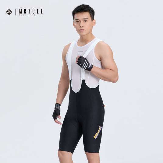 Mcycle Men's Cycling Bib Shorts with Elastic Interface Pads MK093