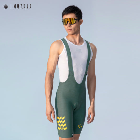 Mcycle Men's Cycling Bib Shorts with Elastic Interface Pads MK100