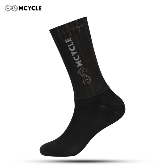 MCYCLE Aero Cycling Socks, Non-Slip Silicone Cuff, Reflective High-Visibility Breathable Bike Socks MP063