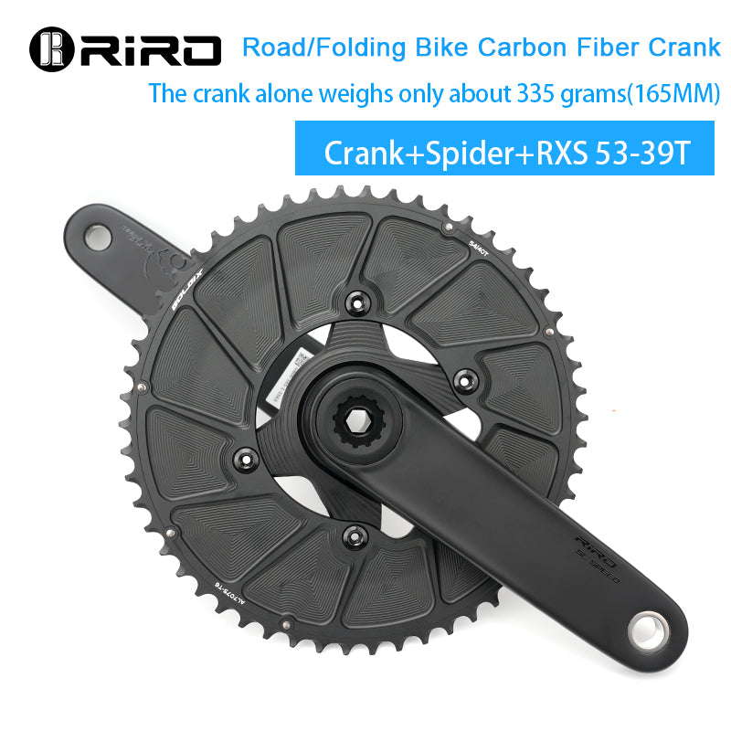 Load image into Gallery viewer, RIRO SL06 Carbon Fiber Crankset with TC4 Titanium 24mm Spindle 346g Compatible with all Shimano bottom bracket
