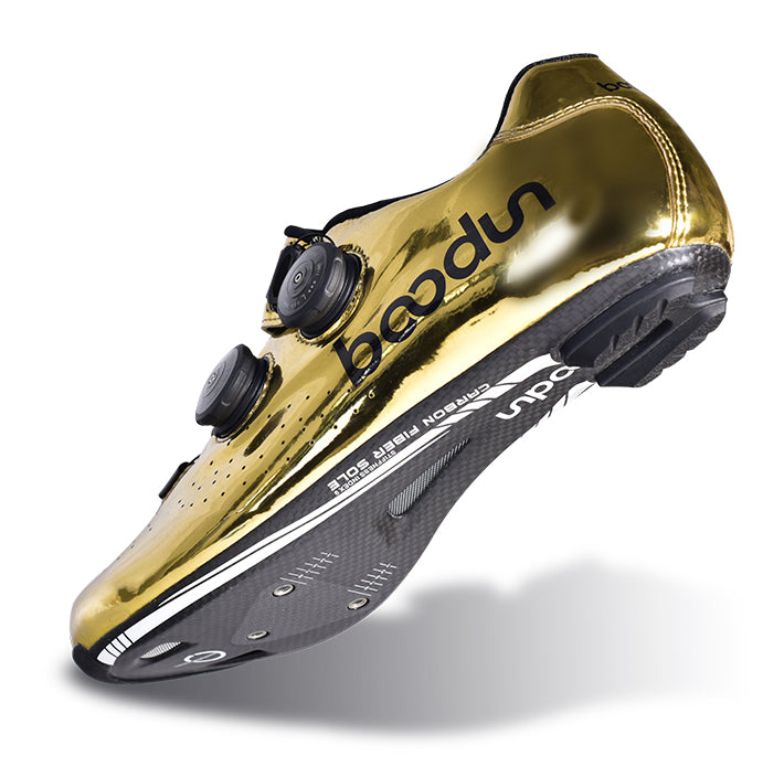 Load image into Gallery viewer, Boodun Limitless Carbon Leather Road Bike Cycling Shoes Golden J001244

