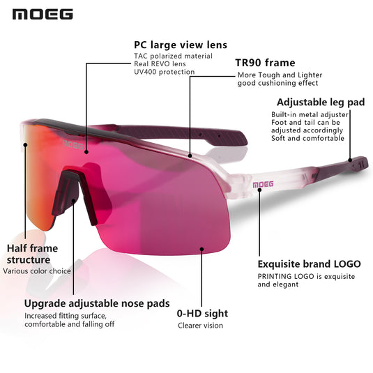 MOEG Cycling Semi-rimless Sunglasses MO916C