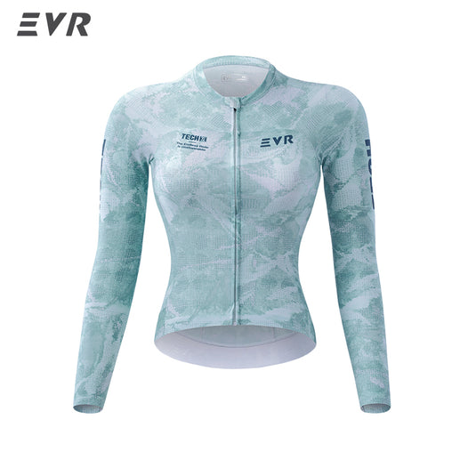 EVR TECH Women's Long‑Sleeve Cycling Jersey Lycra Quick‑Dry UPF50+ Road Bike Top 2620