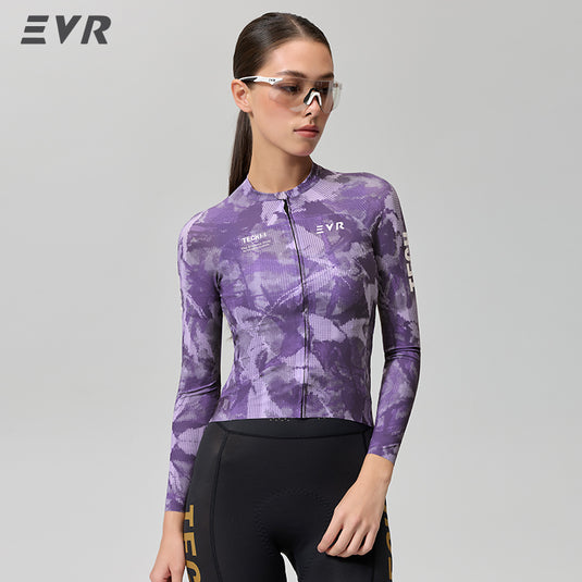 EVR TECH Women's Long‑Sleeve Cycling Jersey Lycra Quick‑Dry UPF50+ Road Bike Top 2620