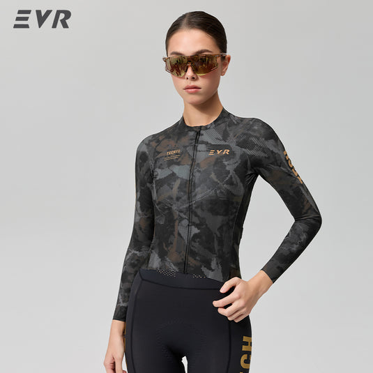 EVR TECH Women's Long‑Sleeve Cycling Jersey Lycra Quick‑Dry UPF50+ Road Bike Top 2620