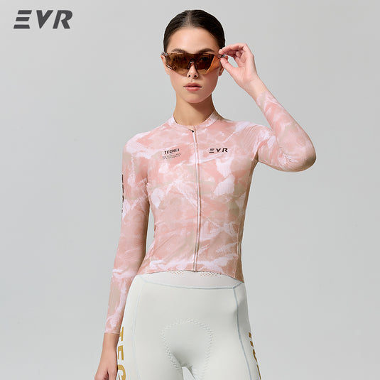 EVR TECH Women's Long‑Sleeve Cycling Jersey Lycra Quick‑Dry UPF50+ Road Bike Top 2620
